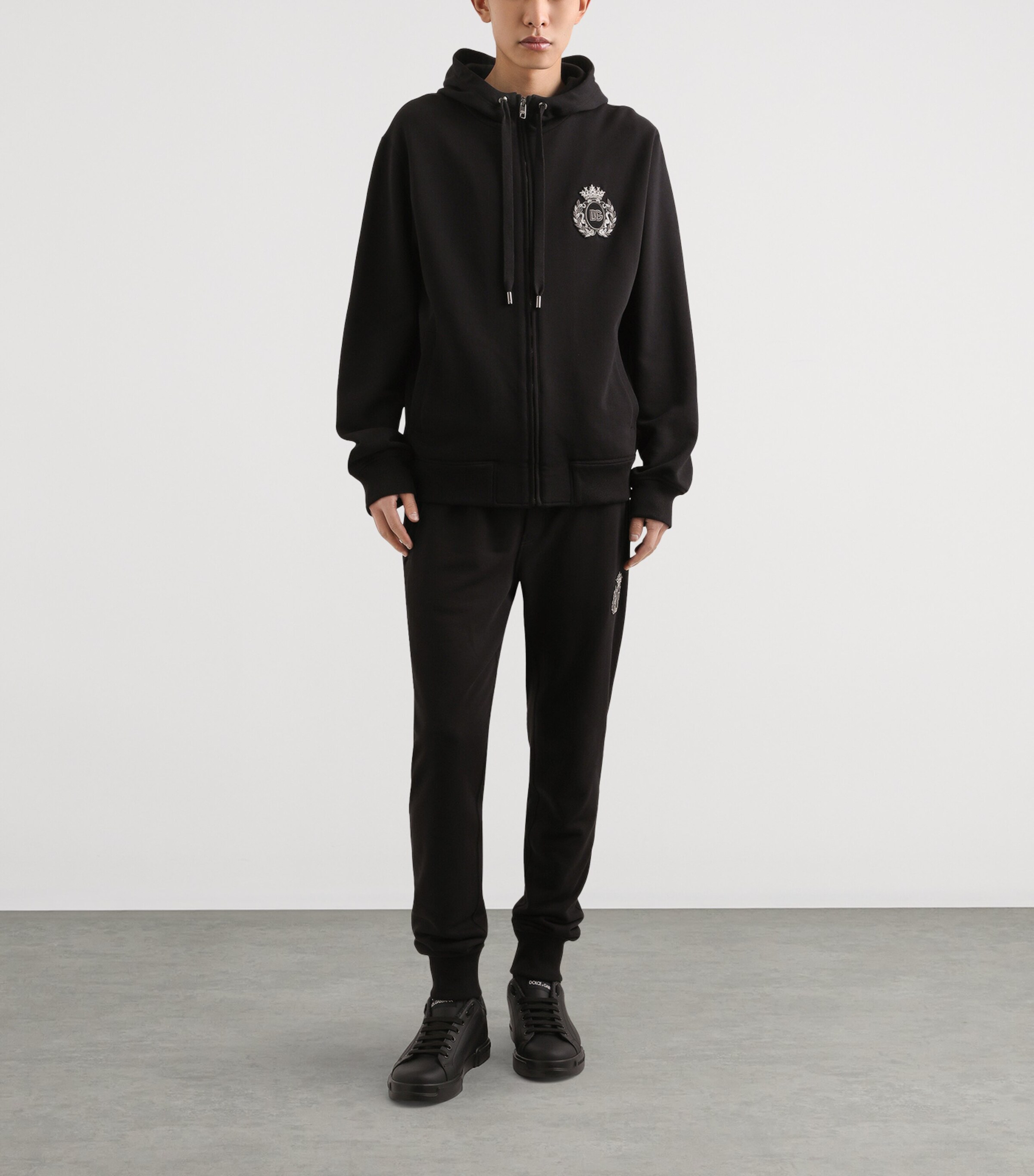 トップス diante DIA LOGO ZIP UP SWEAT HOODIE Men's Zip-up hoodie with Diesel embroidery | Black | Diesel