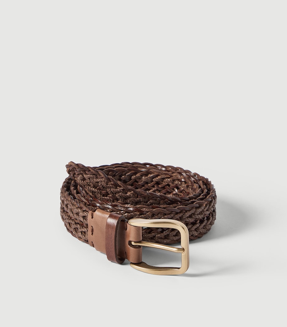 Brunello Cucinelli Leather Braided Belt Image 3