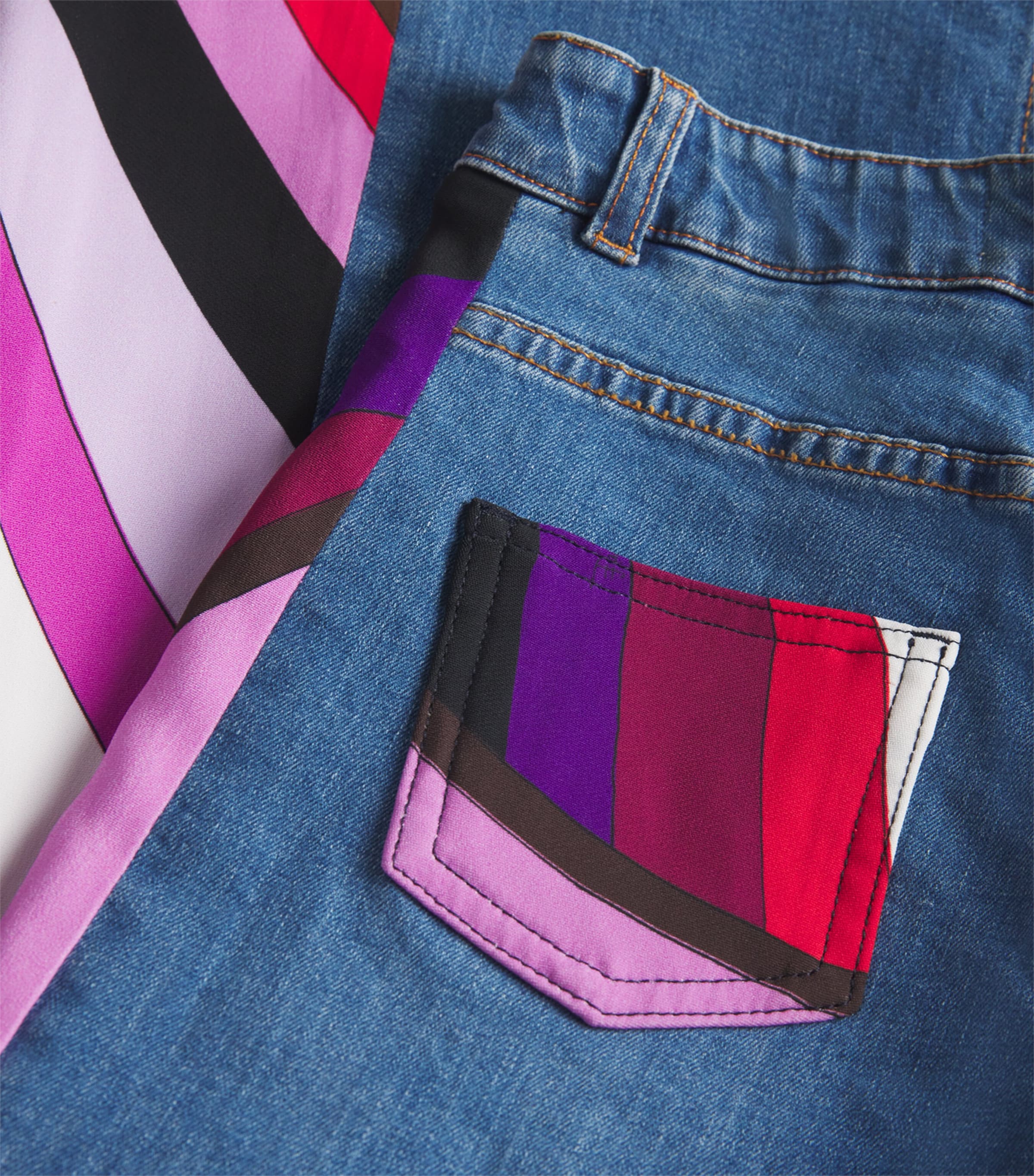 Side-Patterned Flared Jeans (4-14 Years) 620BLUE Image 3