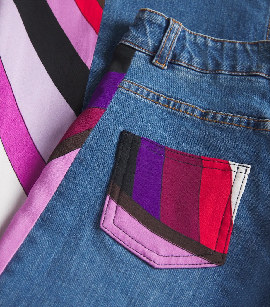 Side-Patterned Flared Jeans (4-14 Years) 620BLUE Image 3