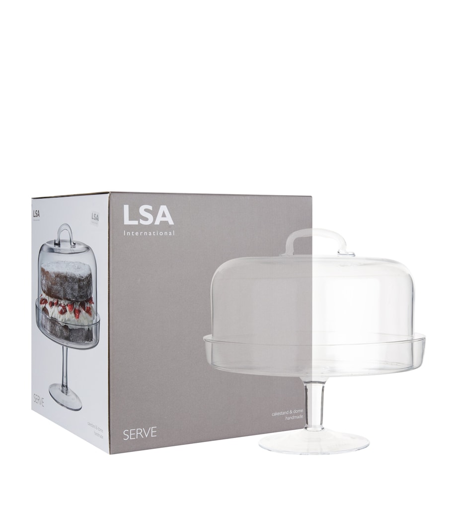LSA International Cake Stand with Dome Clear Image 1
