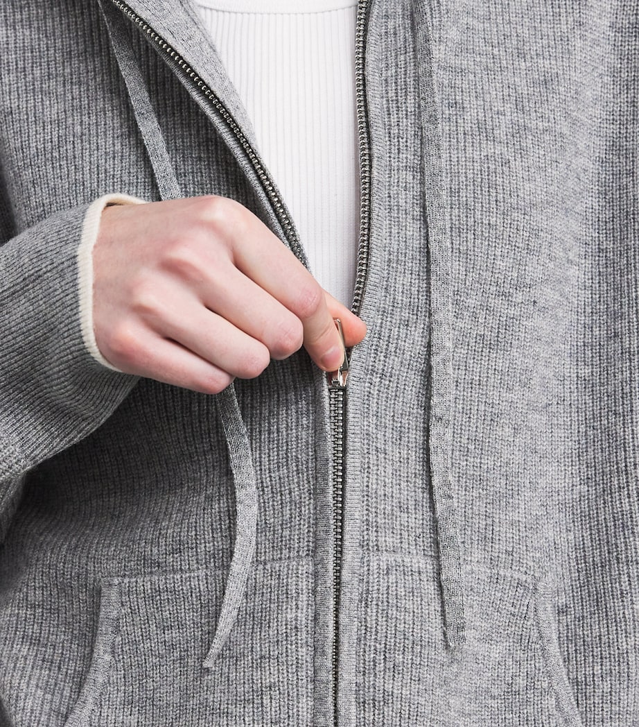 Wool Zip-Up Sweater GREY Image 6