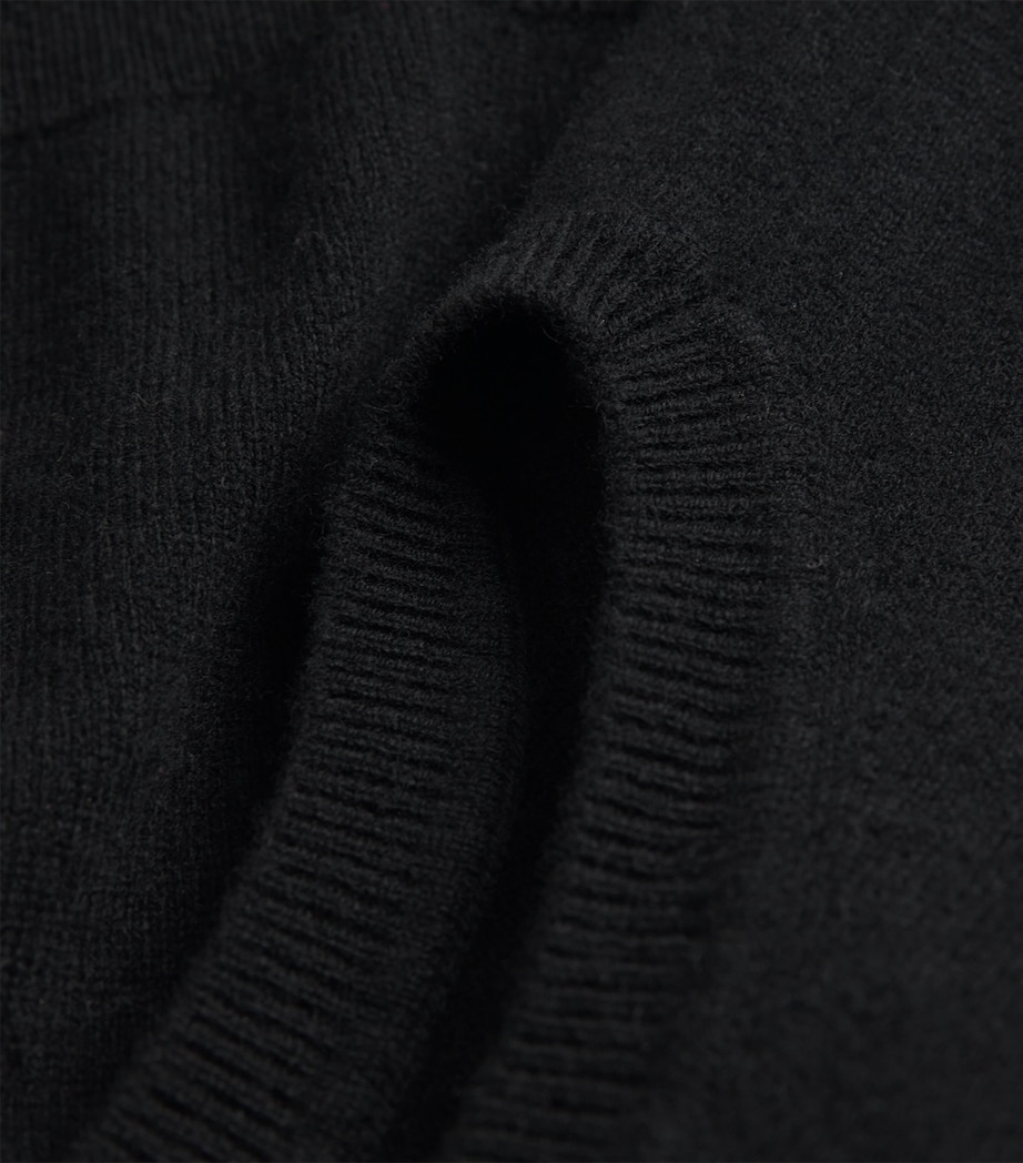 Wool Sleeveless Cardigan BLACK Image 5