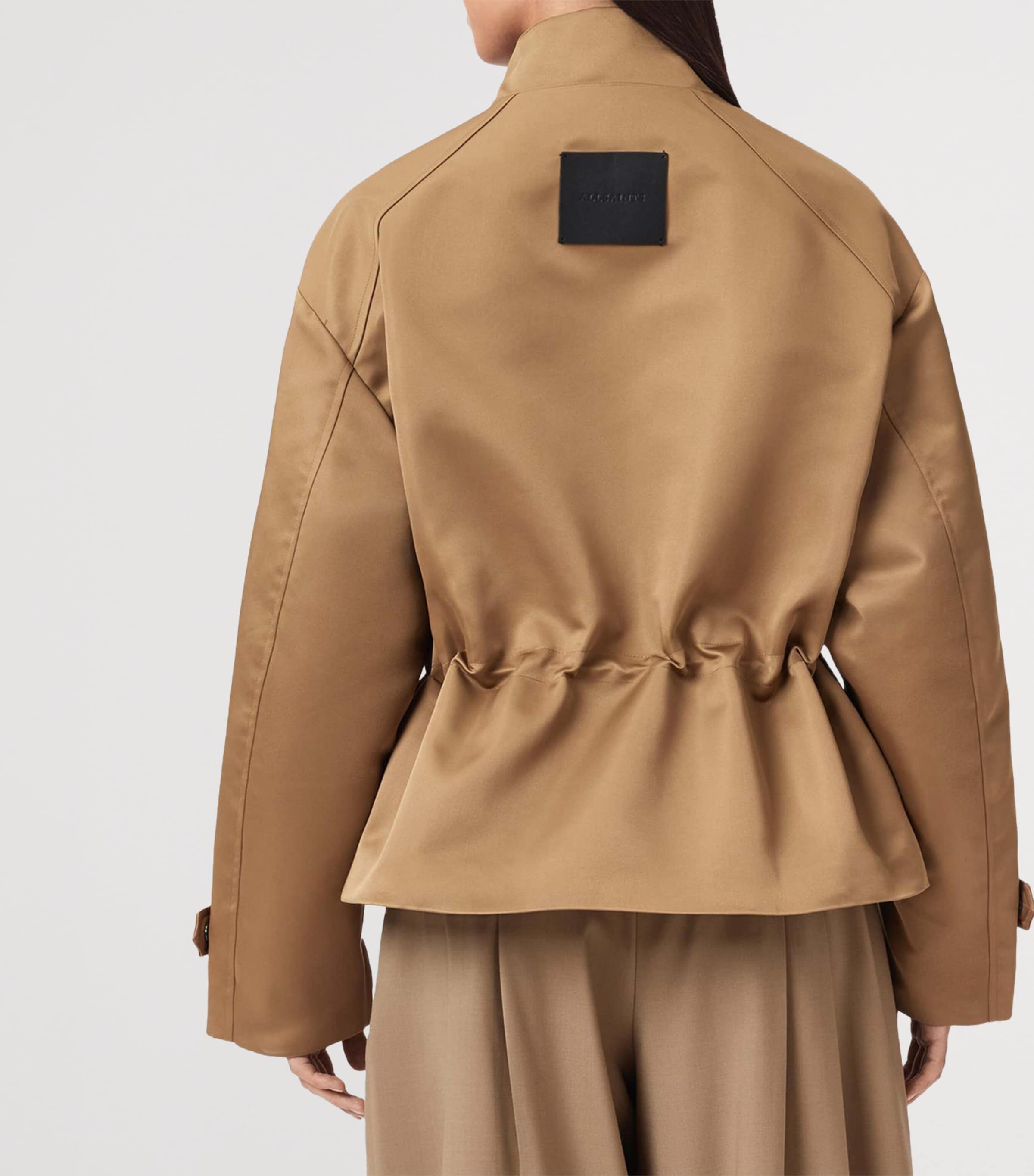 AllSaints Womens Luellah Oversized Jacket Greige Brown Image 4