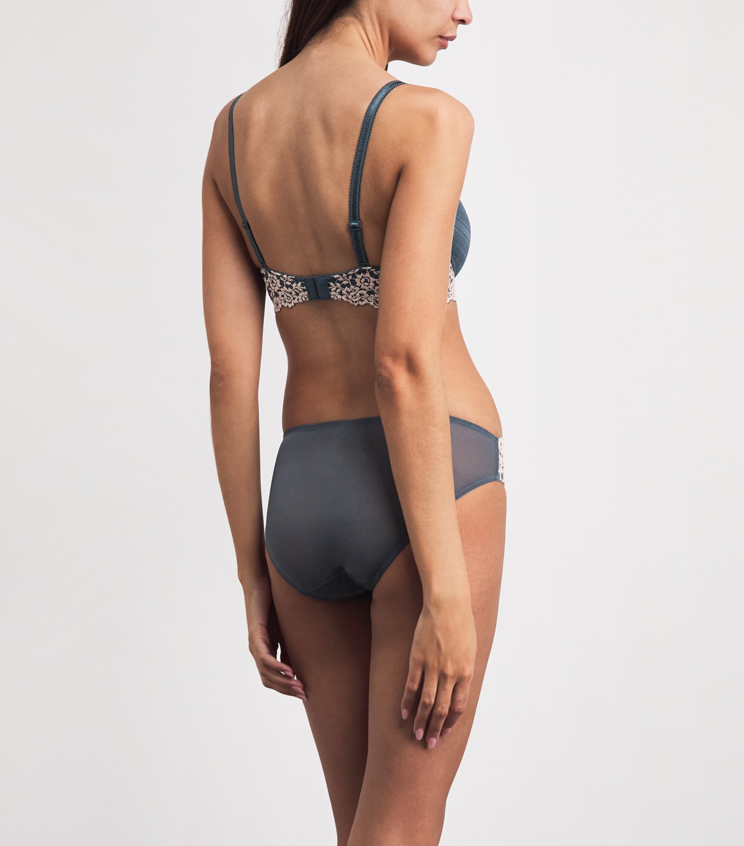 Wacoal Womens Embrace Lace Bra Drk Slte/cld Pnk Image 3