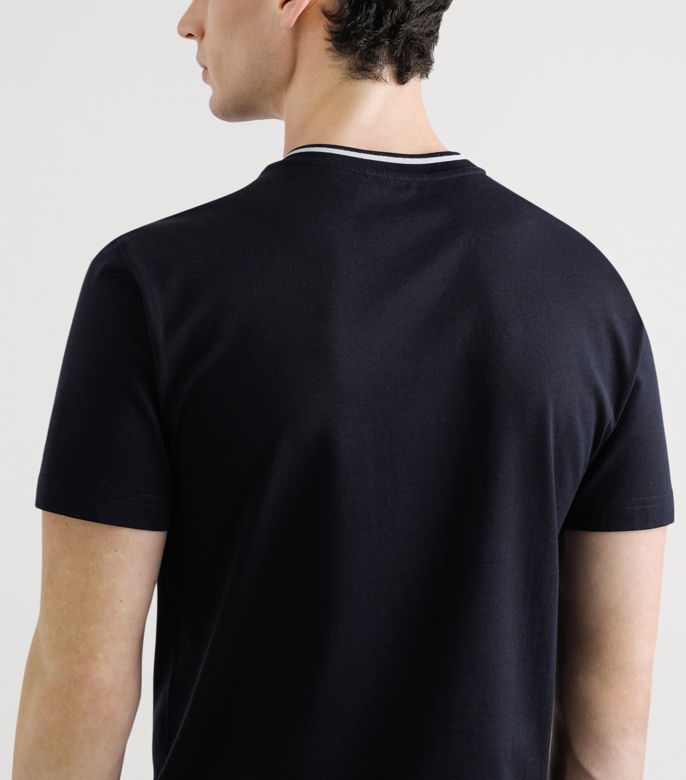 Cotton Embroidered Logo T-Shirt B0665-DARK BLUE Image 5