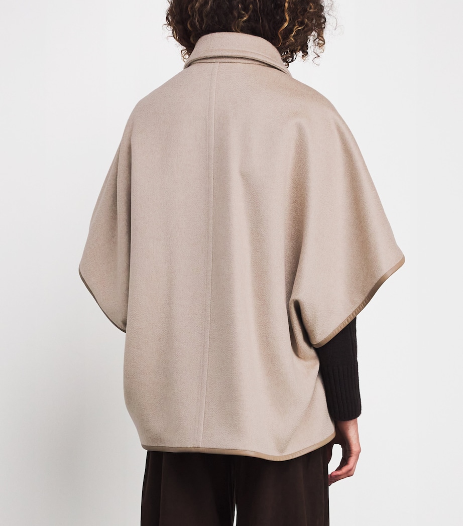 Cashmere Collar Cape BEIGE Image 4