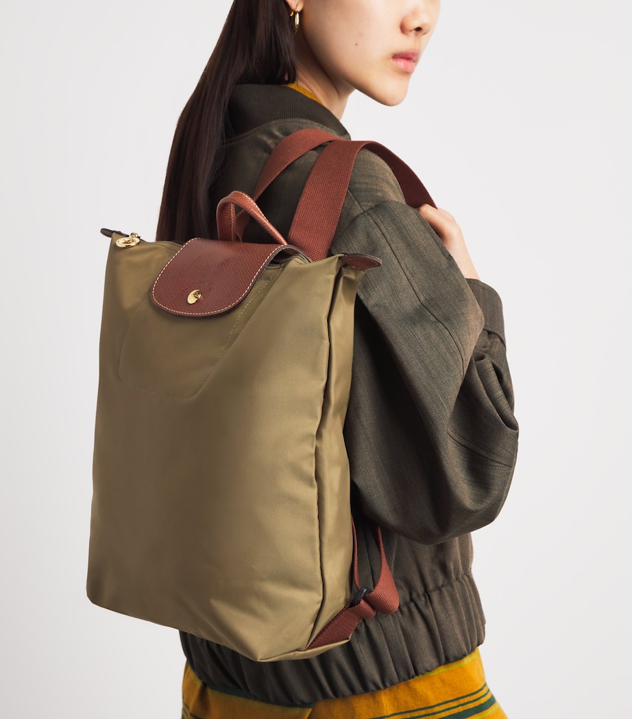 Longchamp Medium Le Pliage Original Backpack Olive Image 2