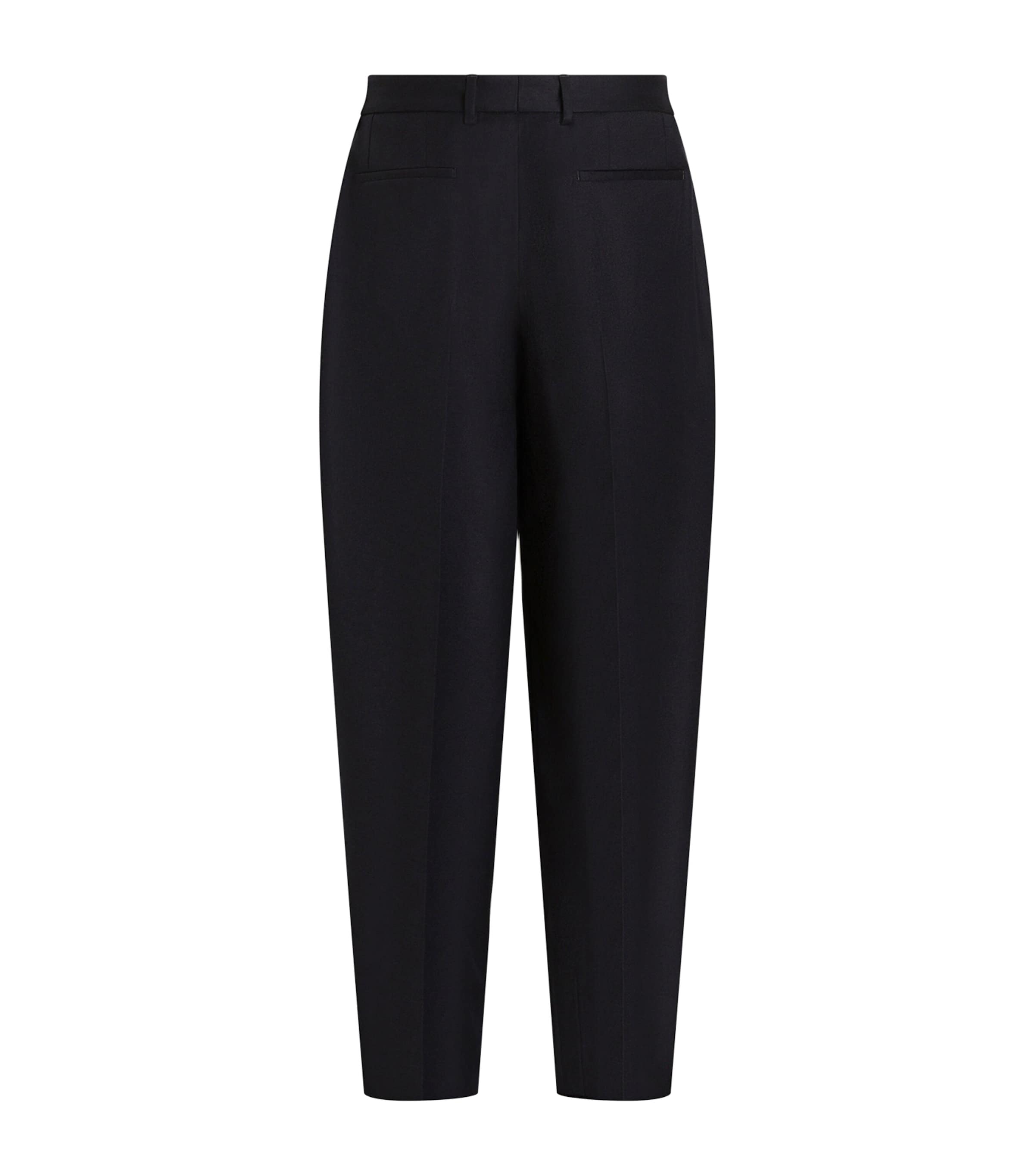 Dolce&Gabbana Mens Stretch-Virgin Wool Pleated Trousers Blue Image 2
