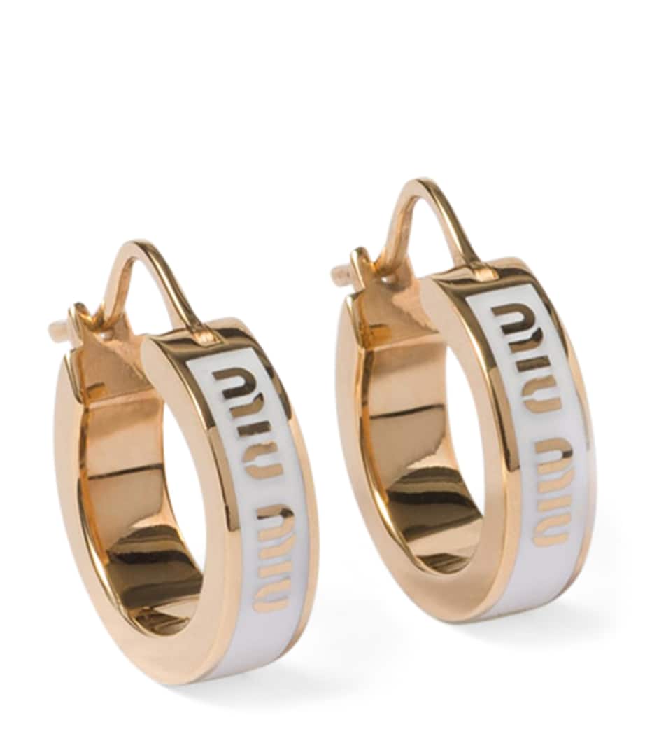 Enamelled Logo Hoop Earrings F0009 Image 1