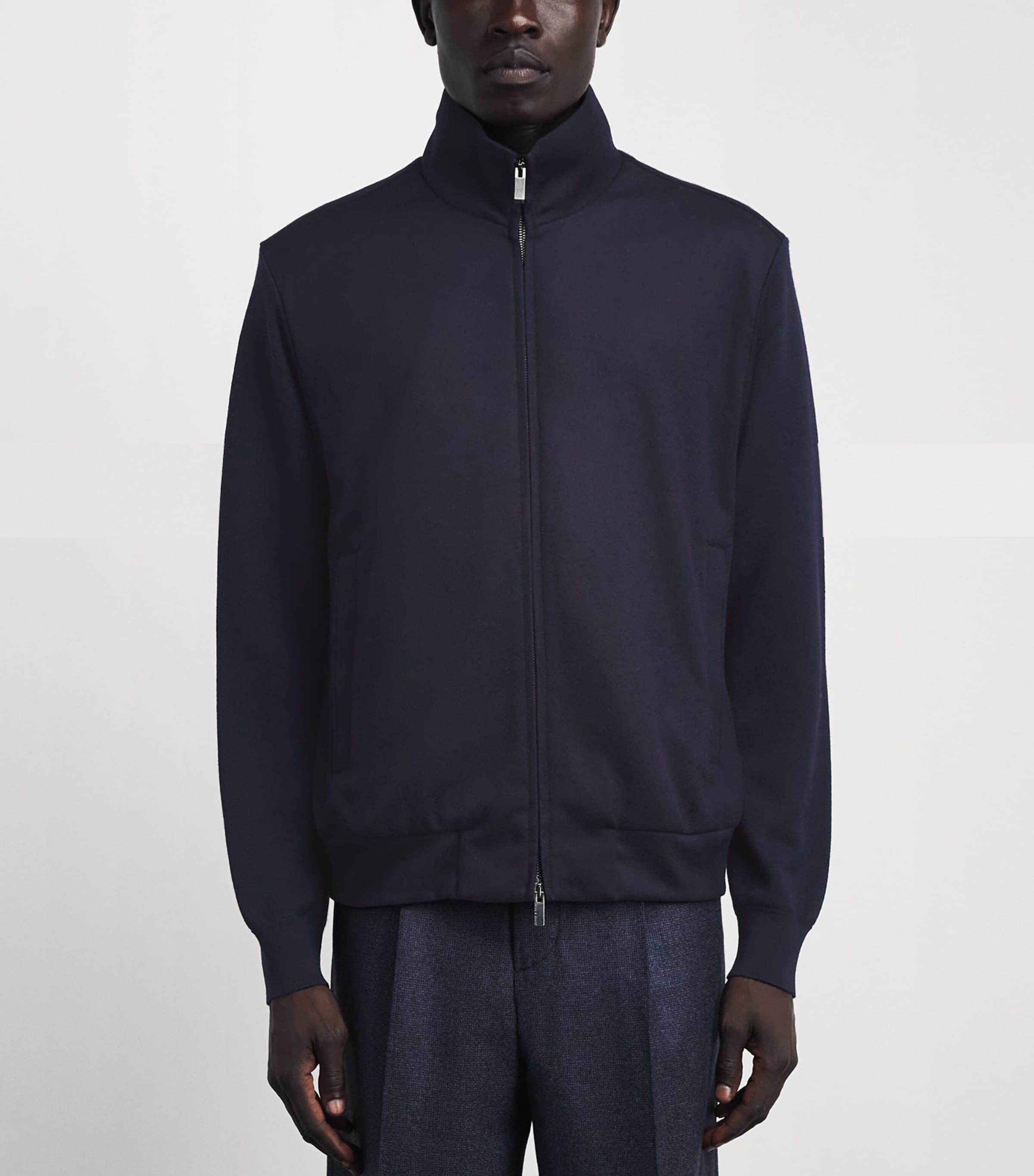Paul & Shark Mens Virgin Wool-Cashmere Hybrid Jacket Blue Blue Image 4