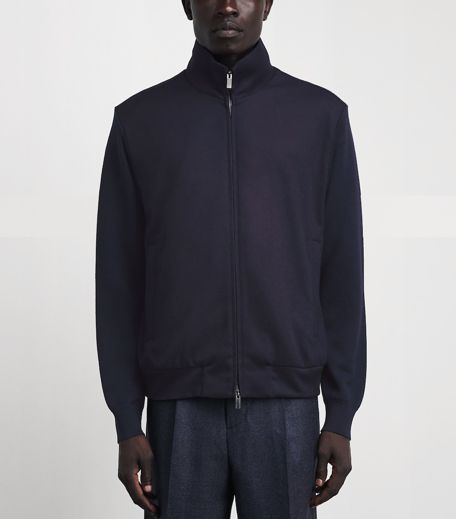 Paul & Shark Mens Virgin Wool-Cashmere Hybrid Jacket Blue Blue Image 4