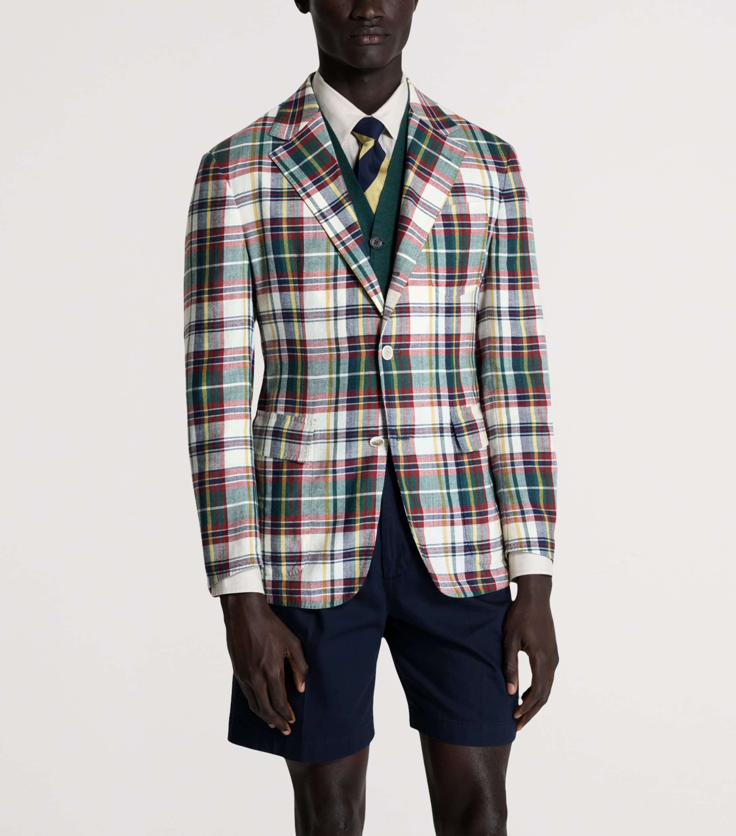 Dunhill Mens Madras Check Blazer Image 4
