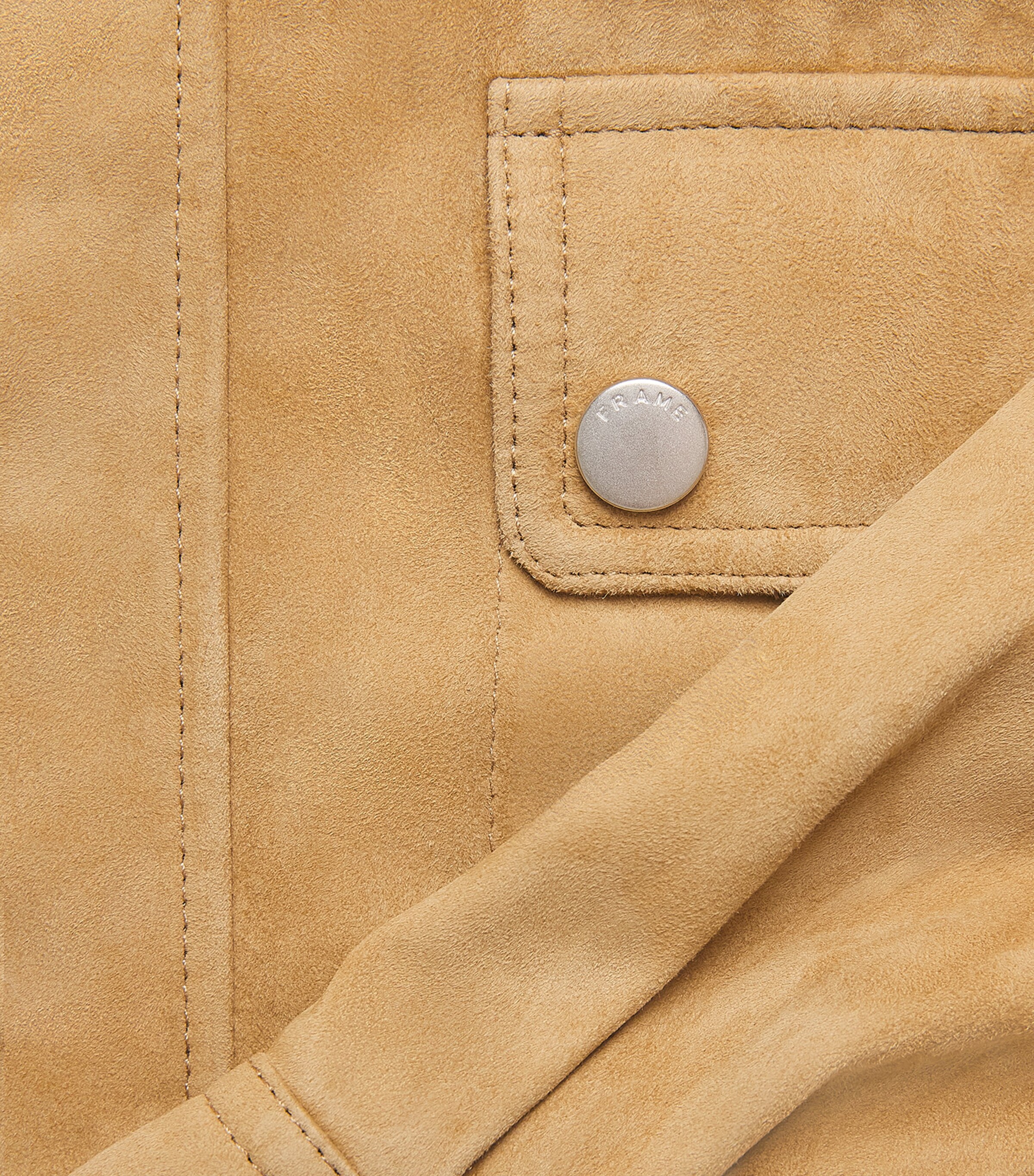 FRAME Womens Suede The Safari Jacket Fawn Image 6