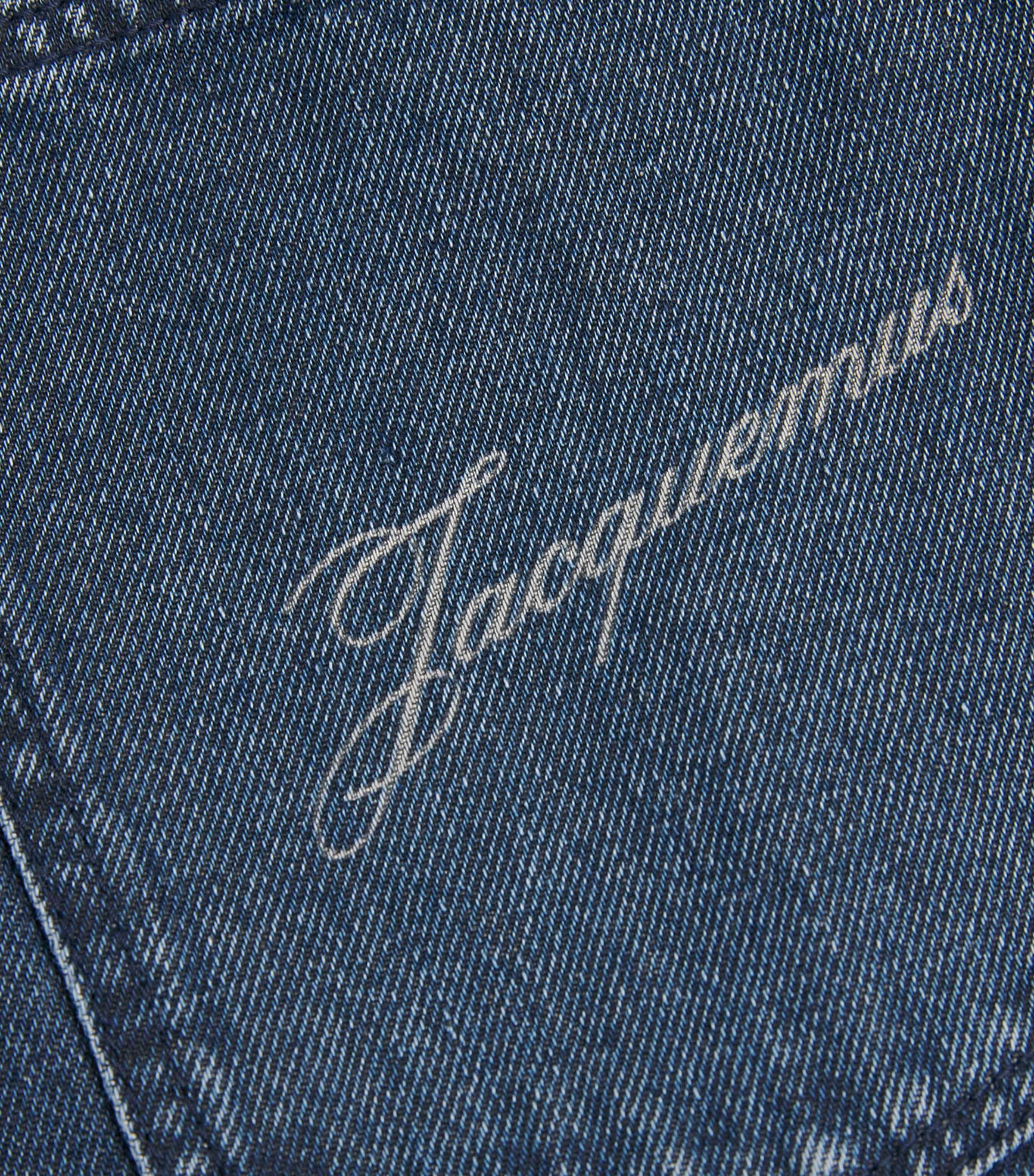 Jacquemus Mens Curved-Seam Wide-Leg Jeans Navy Image 5