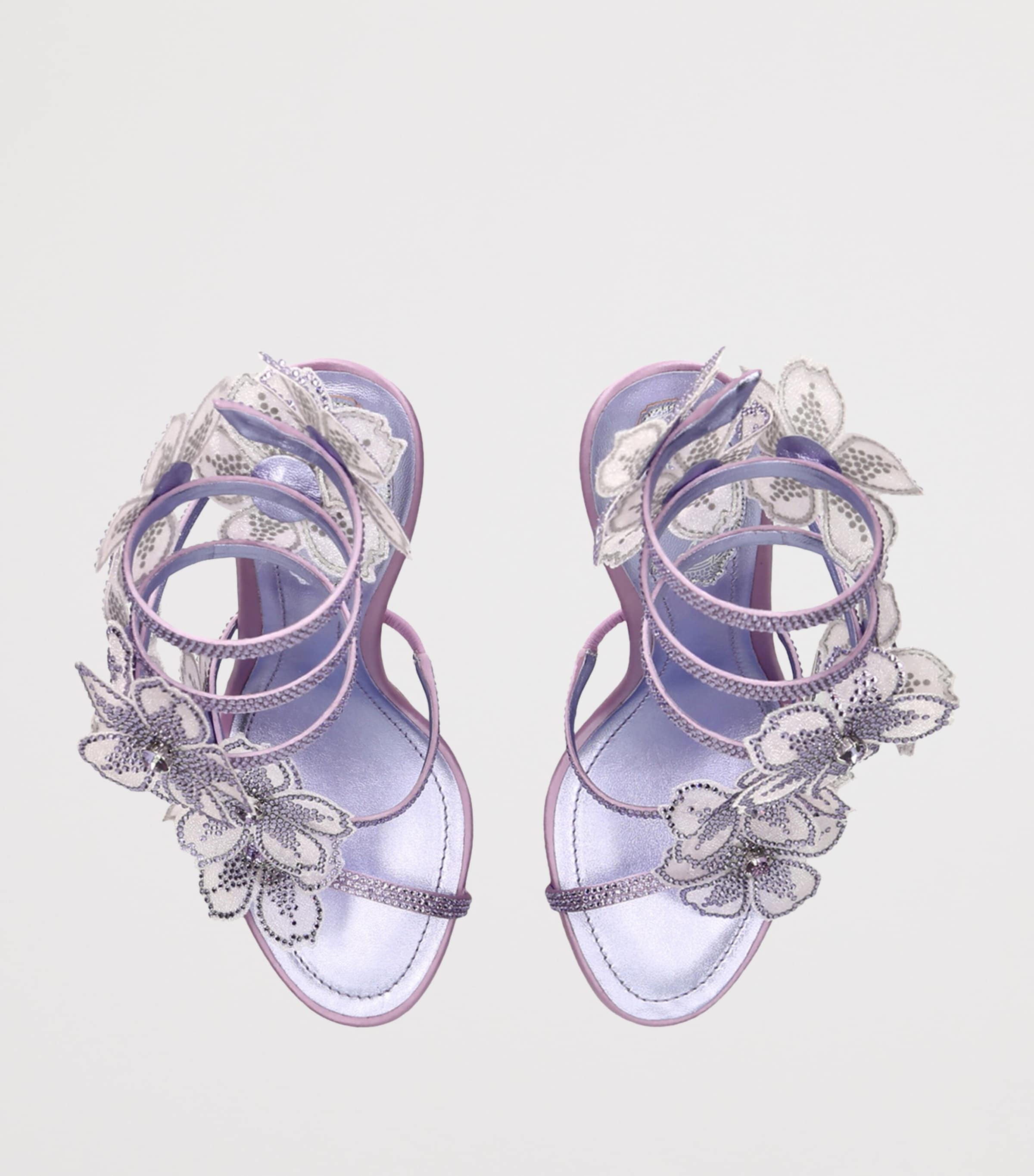 Satin Floral Cleo Sandals 105 LILAC Image 4