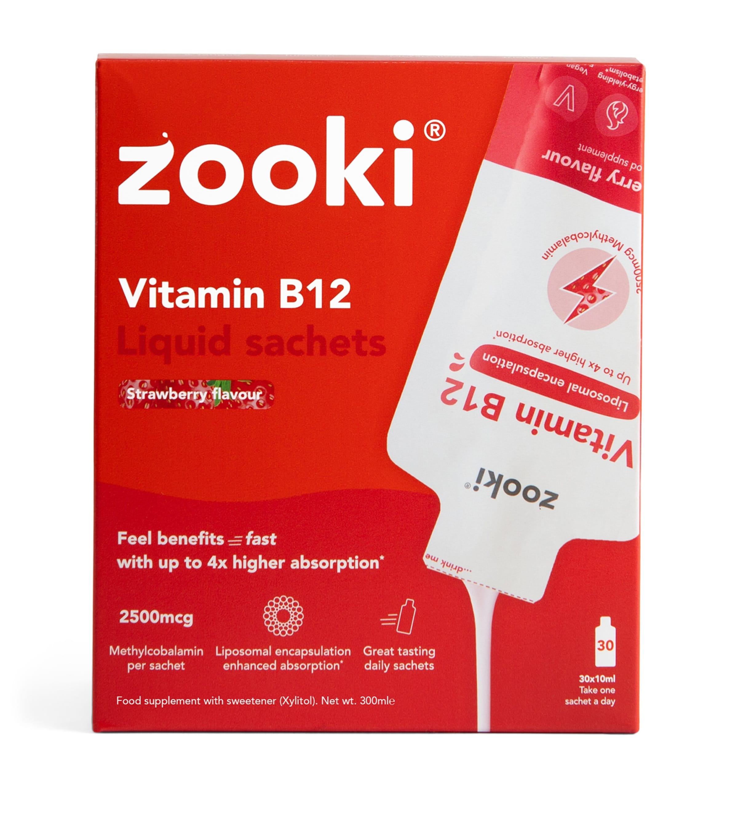 YourZooki Liposomal Vitamin B12 2500mcg Liquid Sachets (Pack of 30) Image 1
