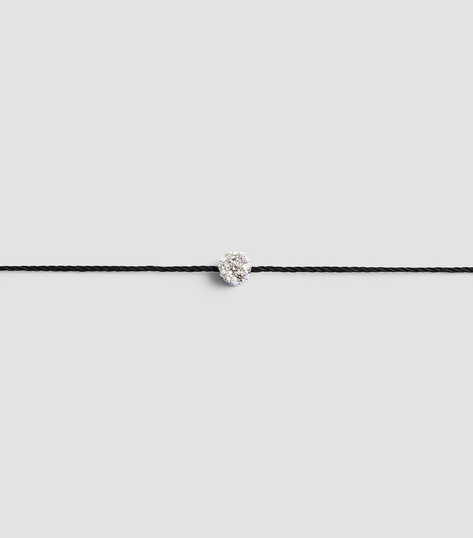 White Gold and Diamond Illusion Bracelet WG BLACK THREAD Image 2