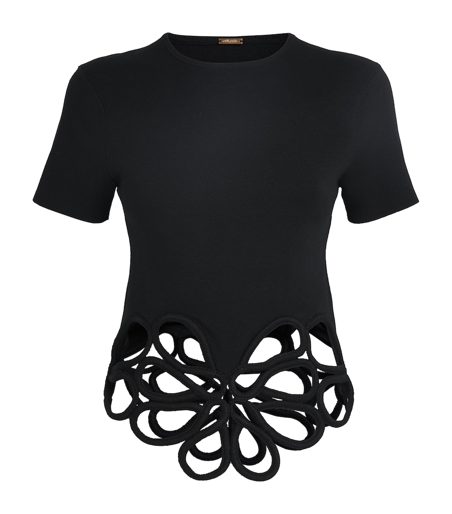 Knitted Eres Crop Top BLACK Image 1