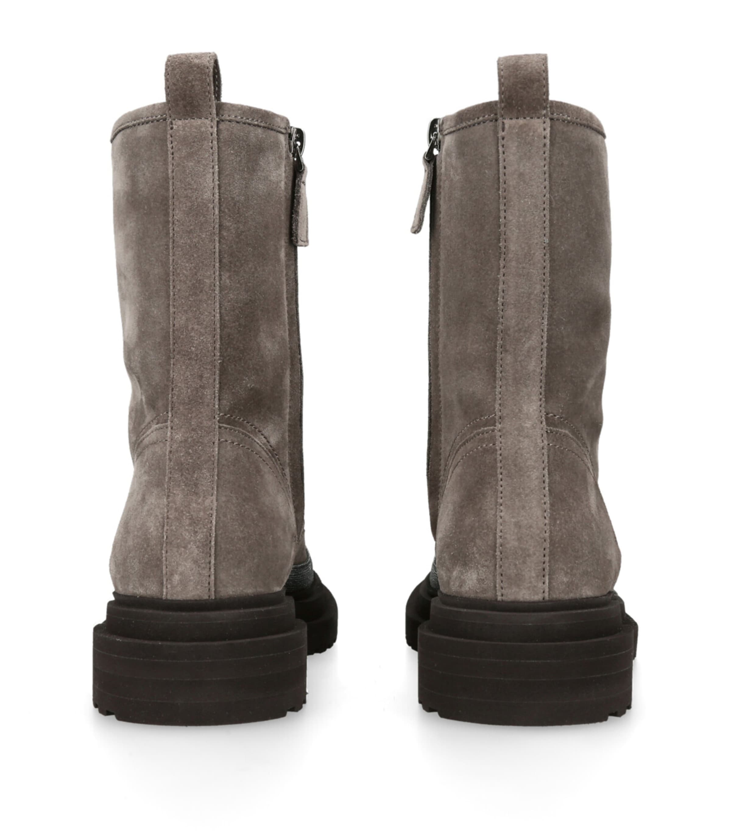 Brunello Cucinelli Brown Suede Monili Lace-Up Boots | Harrods US