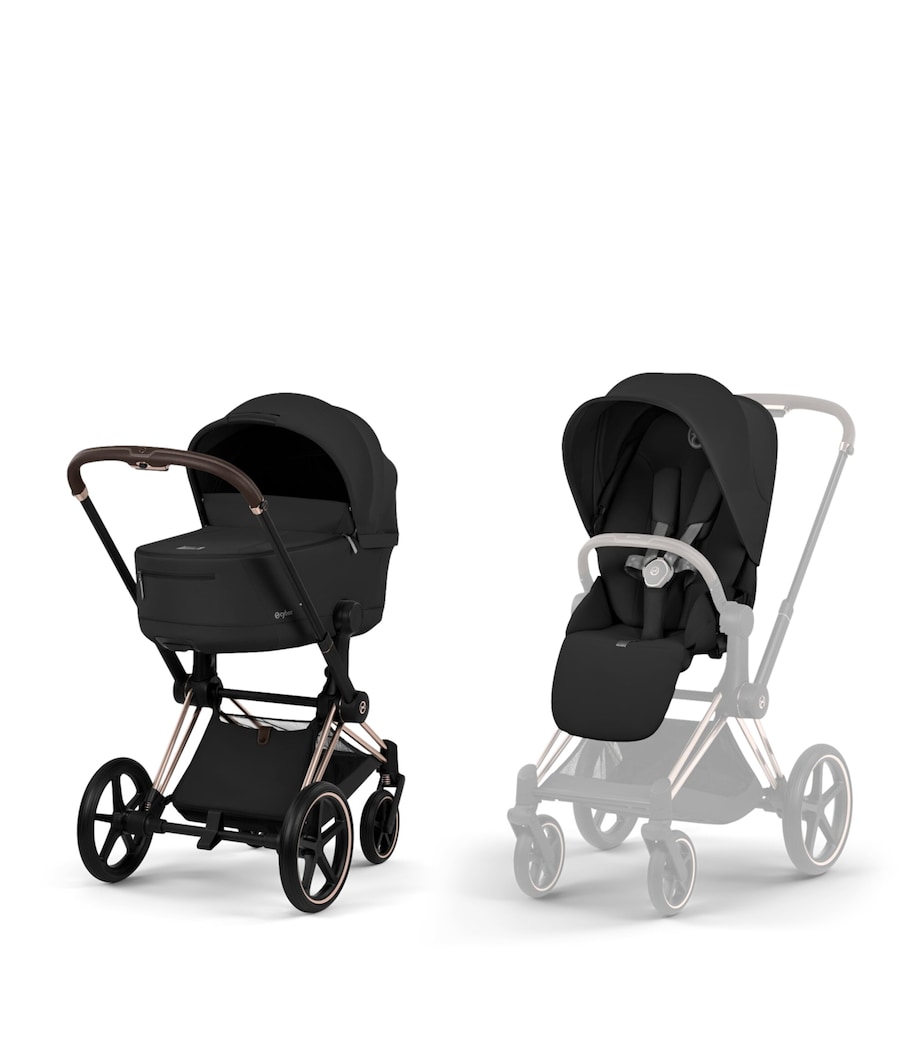 Cybex PRIAM Pushchair and Carrycot – Platinum Style Collection Sepia Black Image 1