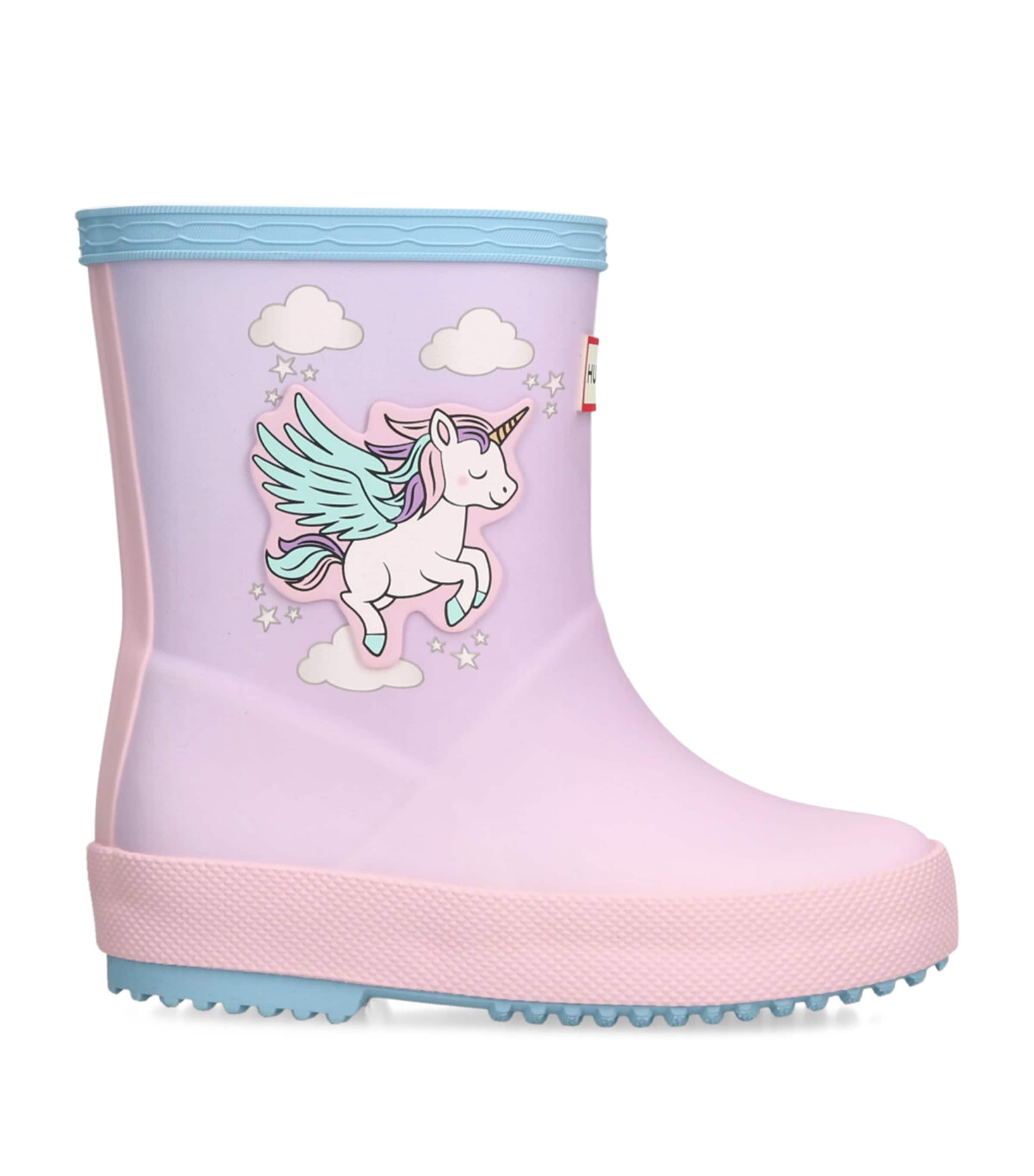 Hunter Kids First Unicorn Wellington Boots Purple Image 1