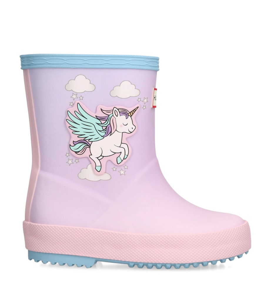 Hunter Kids First Unicorn Wellington Boots Purple Image 1