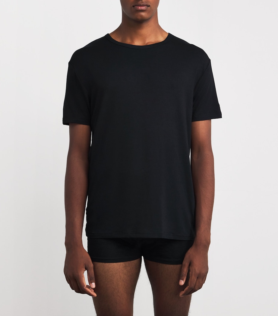 Modal-Blend Crew-Neck T-Shirt (Pack of 3) BLACK Image 2