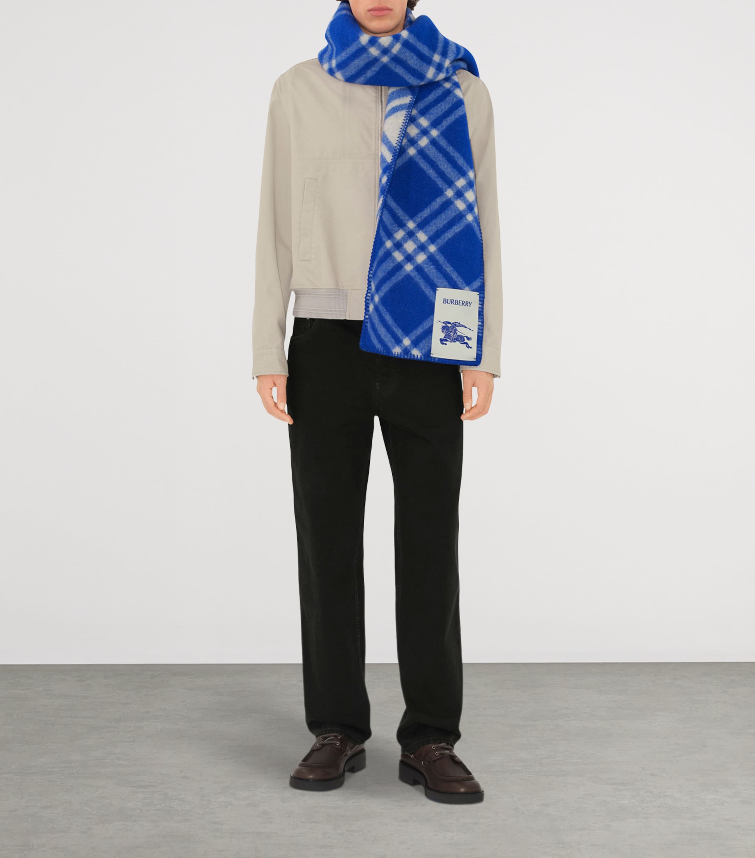 Burberry Wool Check Scarf Knight Image 6