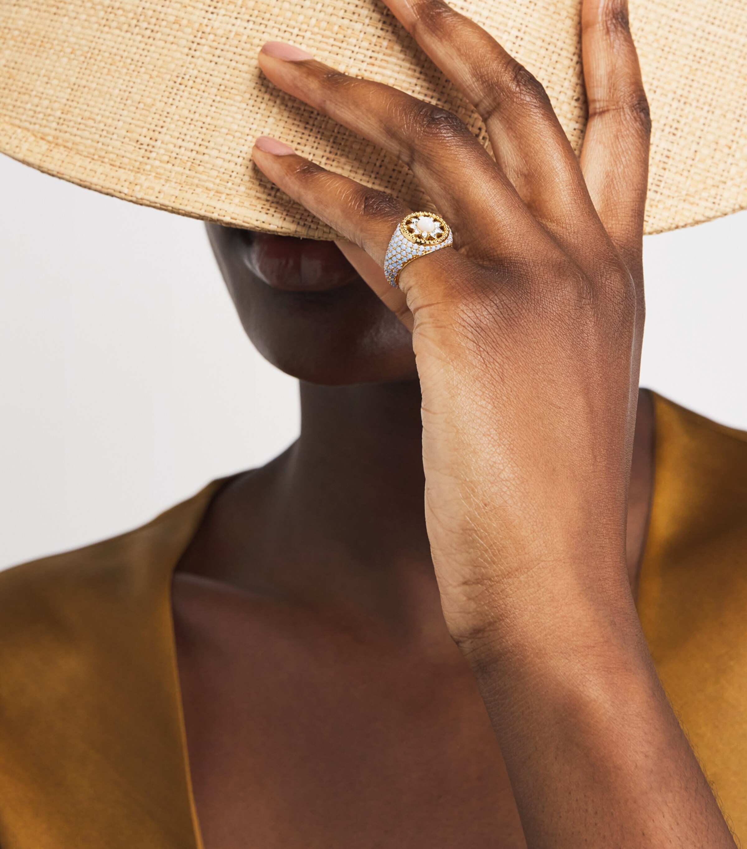 L'ATELIER NAWBAR Yellow Gold, Diamond and Mother-of-Pearl Cosmic Love Ring Yellow Gold Image 2