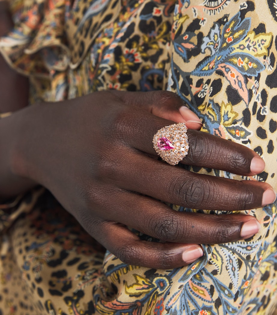 Suzanne Kalan Rose Gold, Diamond and Pink Sapphire One Of A Kind Ring Rg/p Image 2