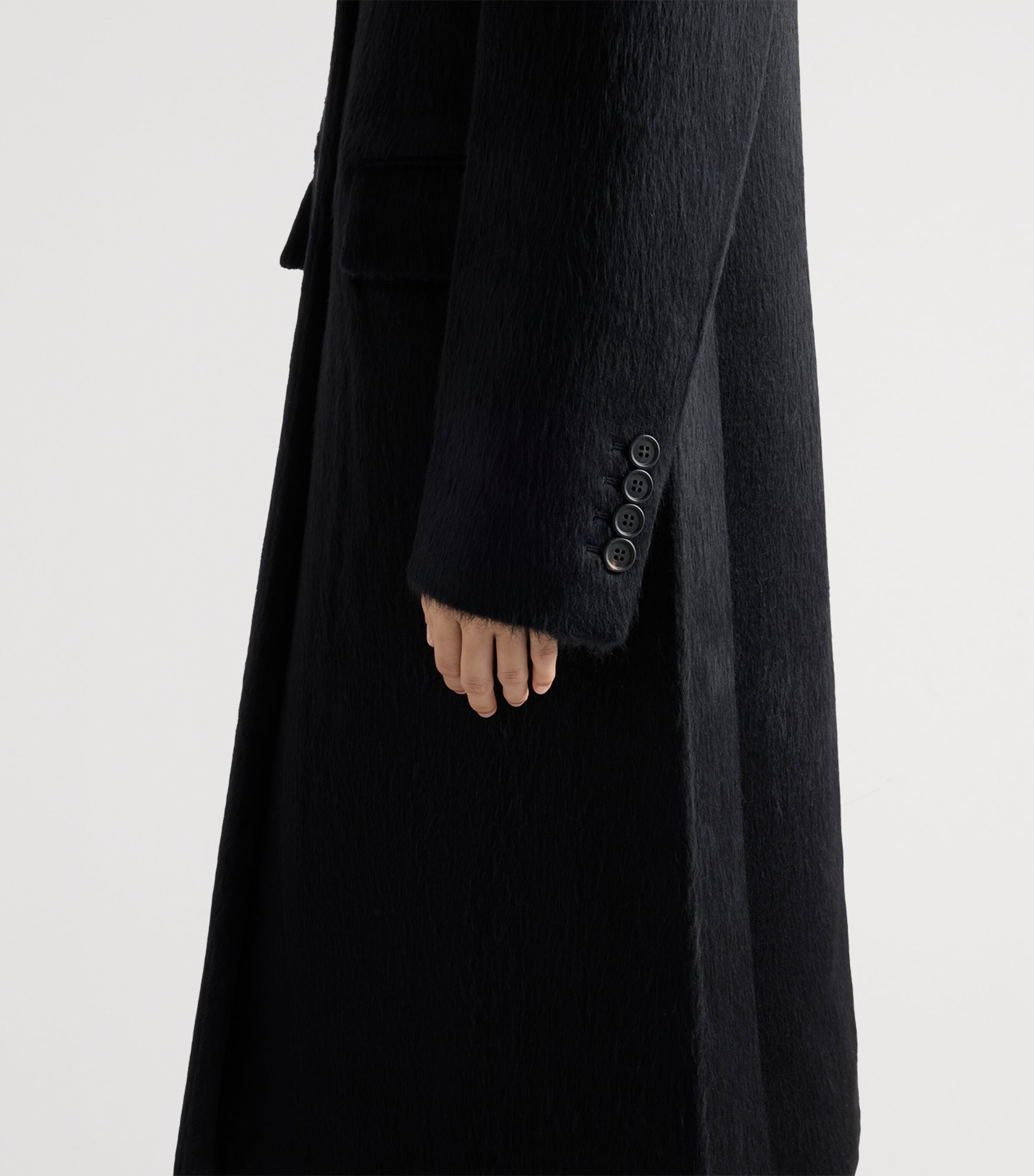 Velour Single-Breasted Coat F0008 Image 4