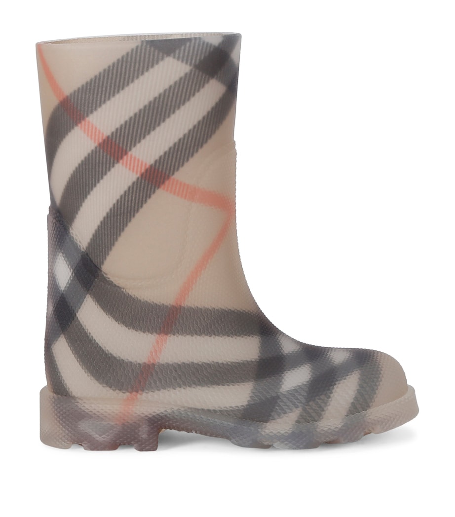 Burberry Kids Rubber Check Marsh Boots Tan Comb Image 1