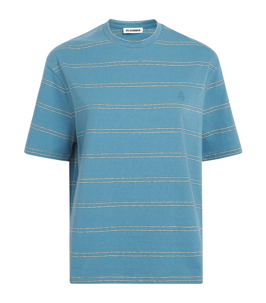 Jil Sander Womens Cotton Stripe T-Shirt Summer Kite Image 1