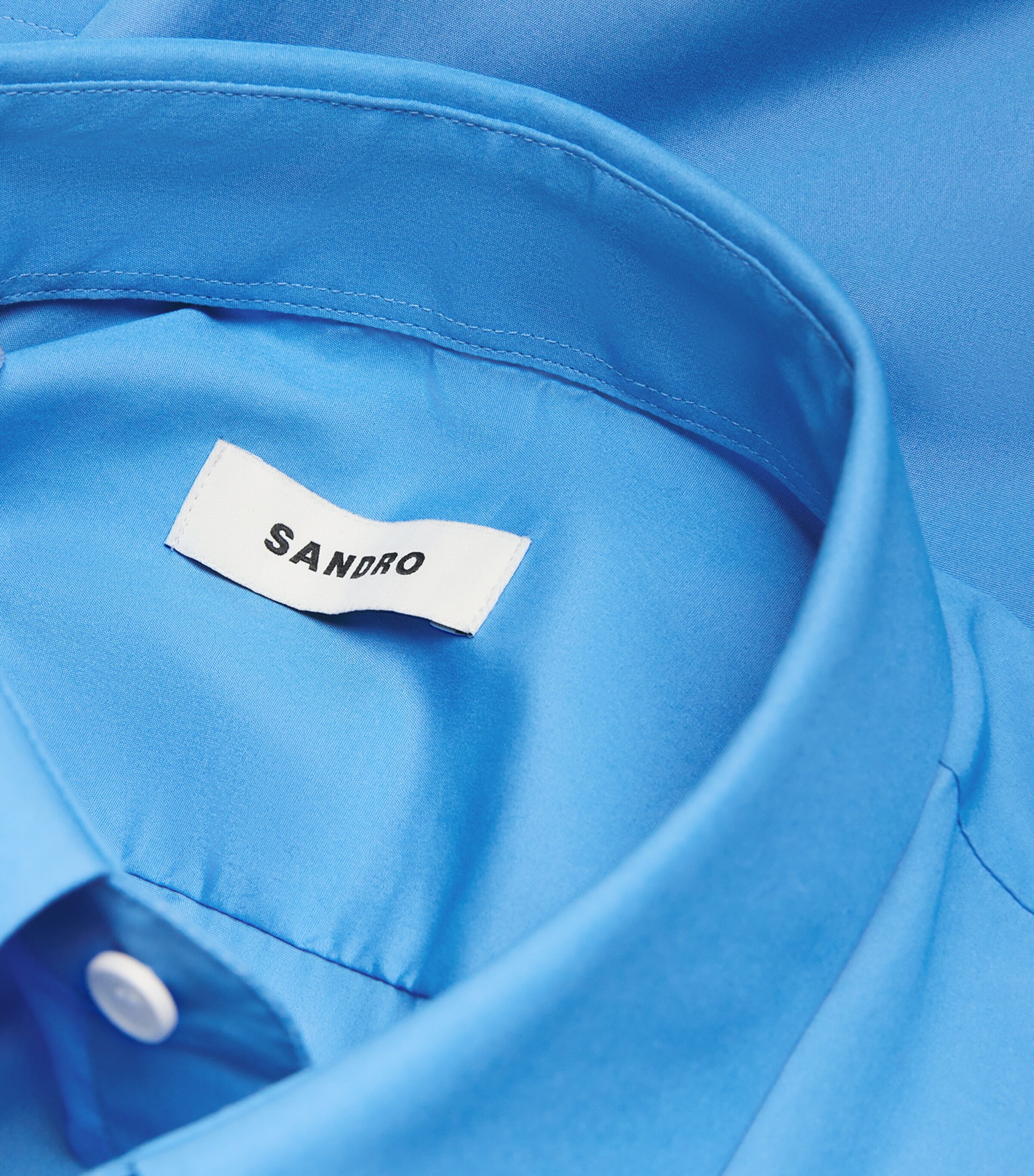 Cotton Hidden Shirt BLUE OFFICE Image 5