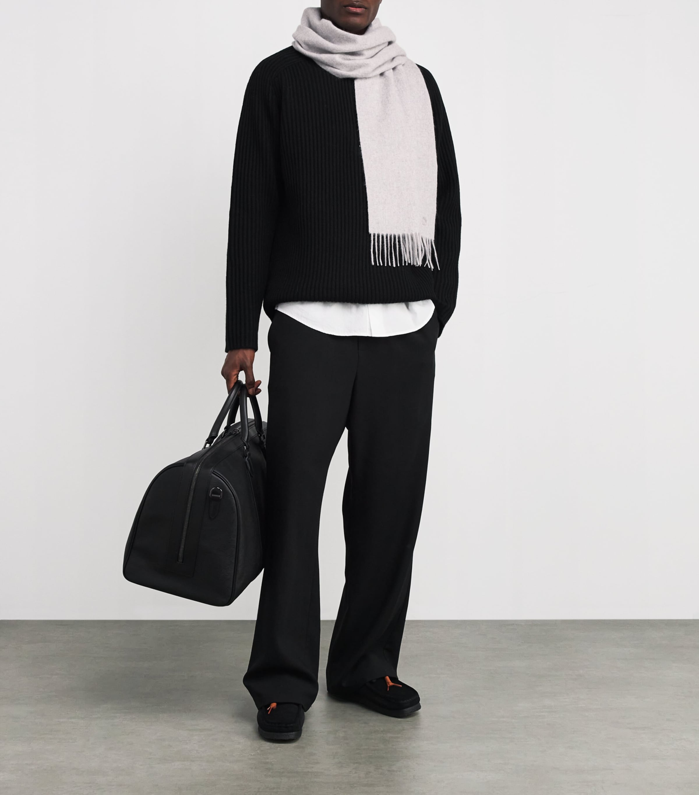 Cashmere Woven Scarf GREY Image 2