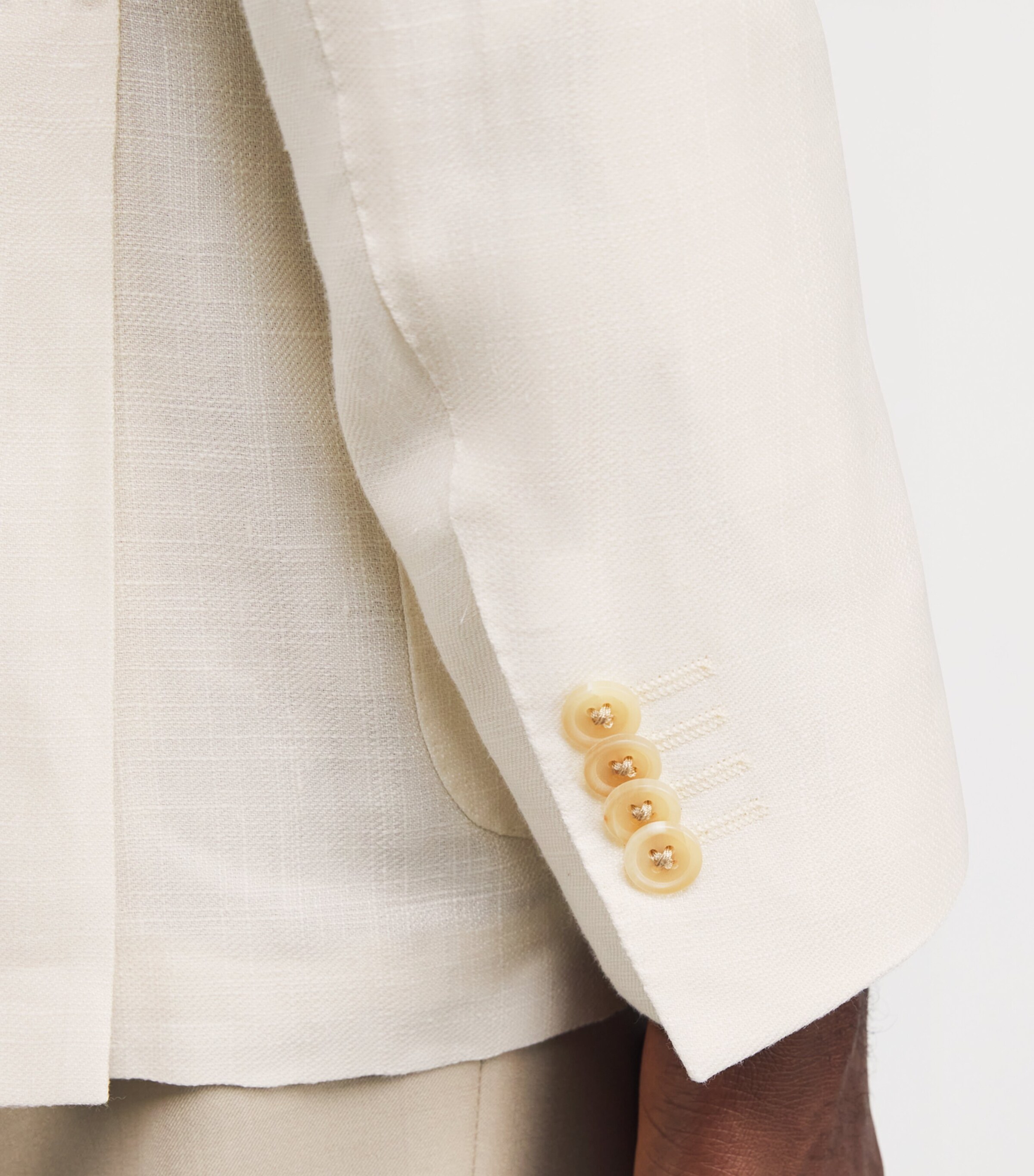 Linen-Virgin Wool Blazer 73 NATURAL/WHITE Image 6