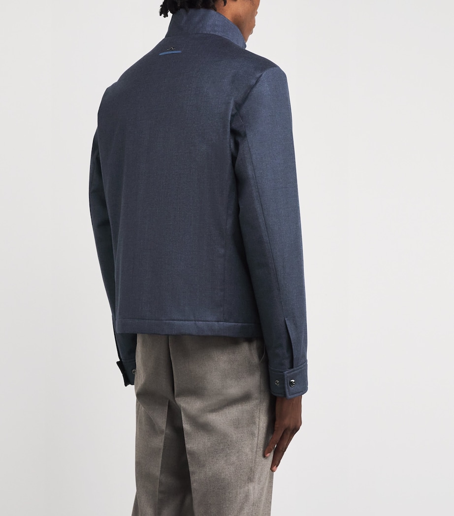 Virgin Wool-Silk Jacket 635 CADET BLUE Image 4