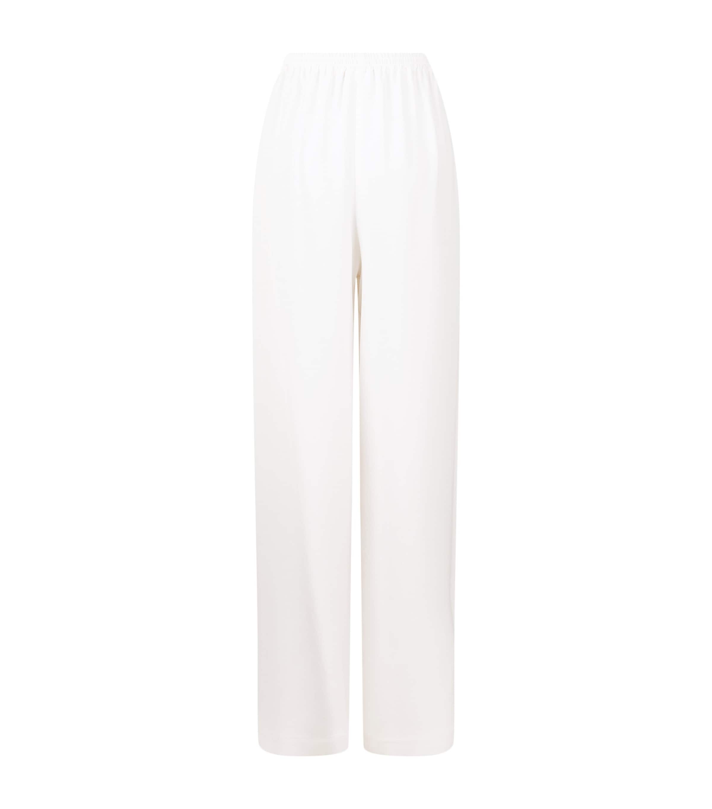 Silk Wide-Leg Trousers WHITE Image 3