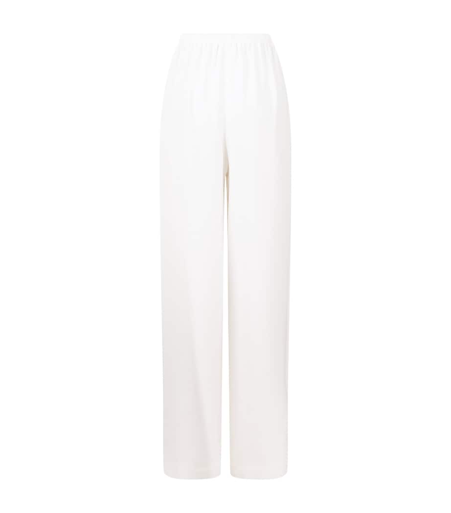 Silk Wide-Leg Trousers WHITE Image 3