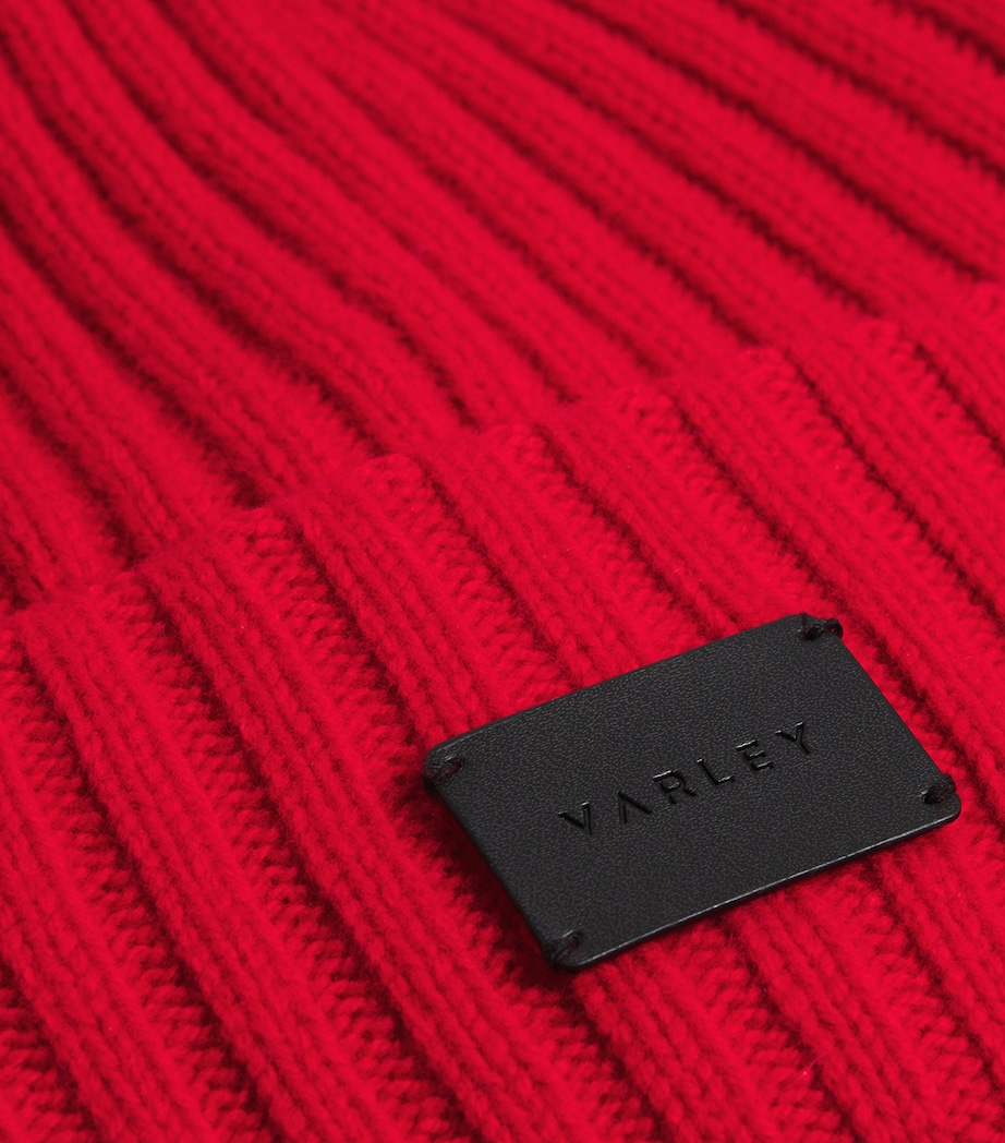 Merino Wool-Blend Chunky Elva Beanie RED DAHLIA Image 3