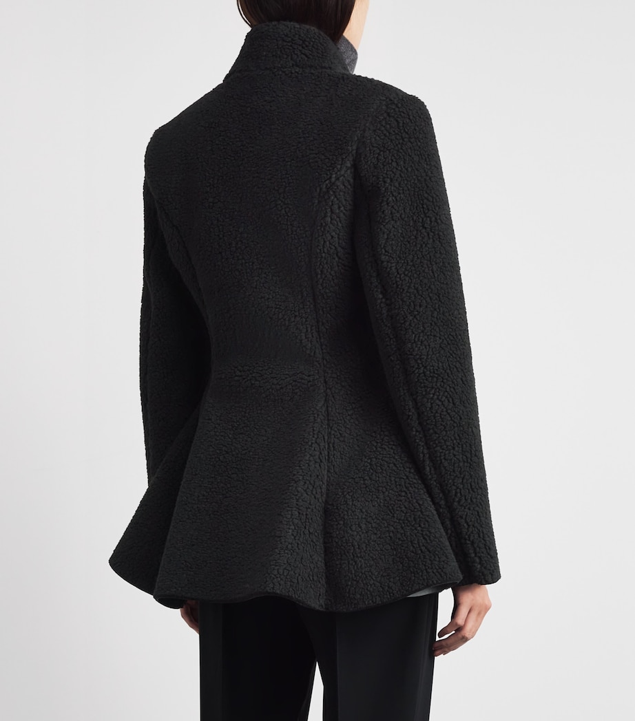 Stella McCartney Womens Plush Peplum Jacket Black Image 5