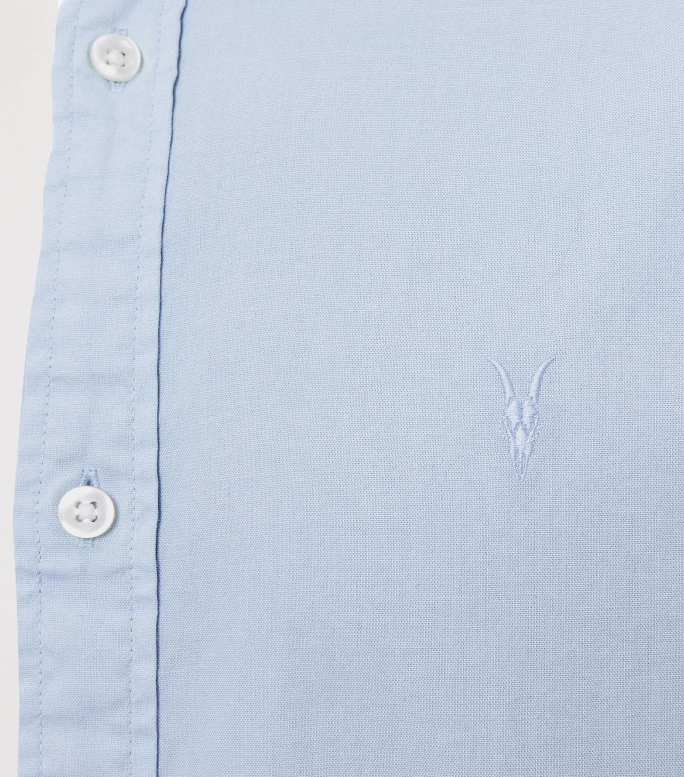AllSaints Mens Stretch-Cotton Hawthorne Shirt Villa Blue Image 5