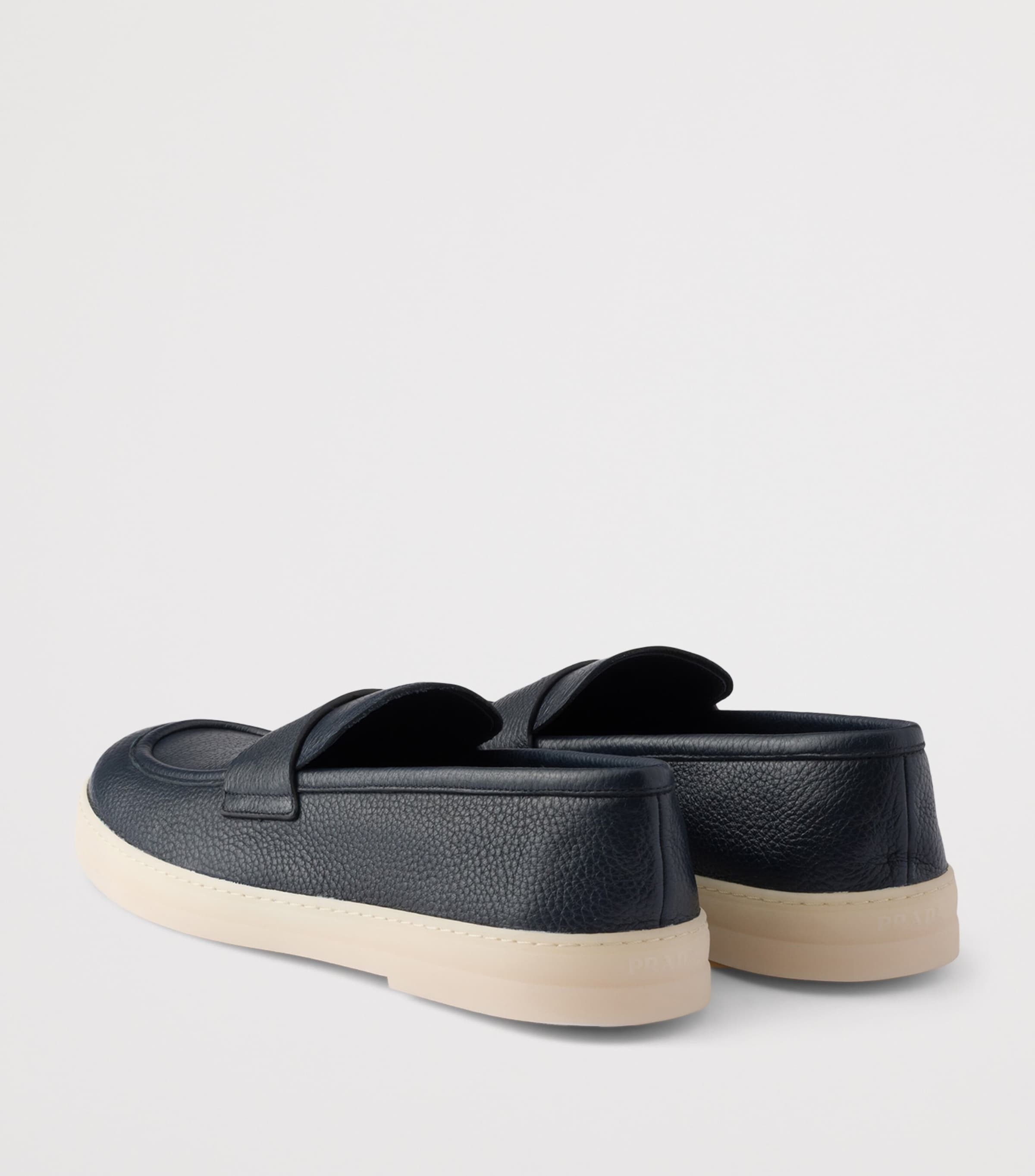 Prada Leather Logo Loafers Blue Image 4