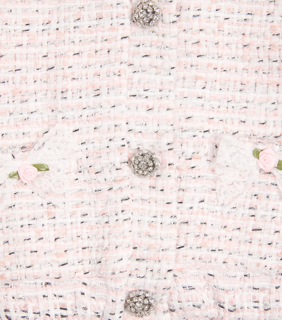 Self-Portrait Kids Bouclé Bow-Detail Jacket (4-12 Years) Image 4