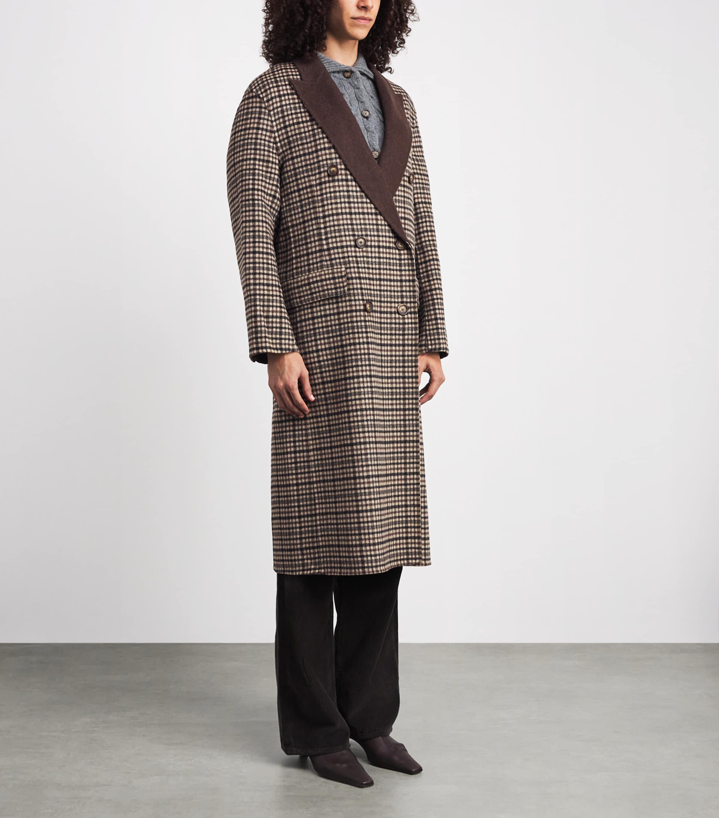 Rag & Bone Womens Wool-Blend Vasso Check Coat Multipld Image 4