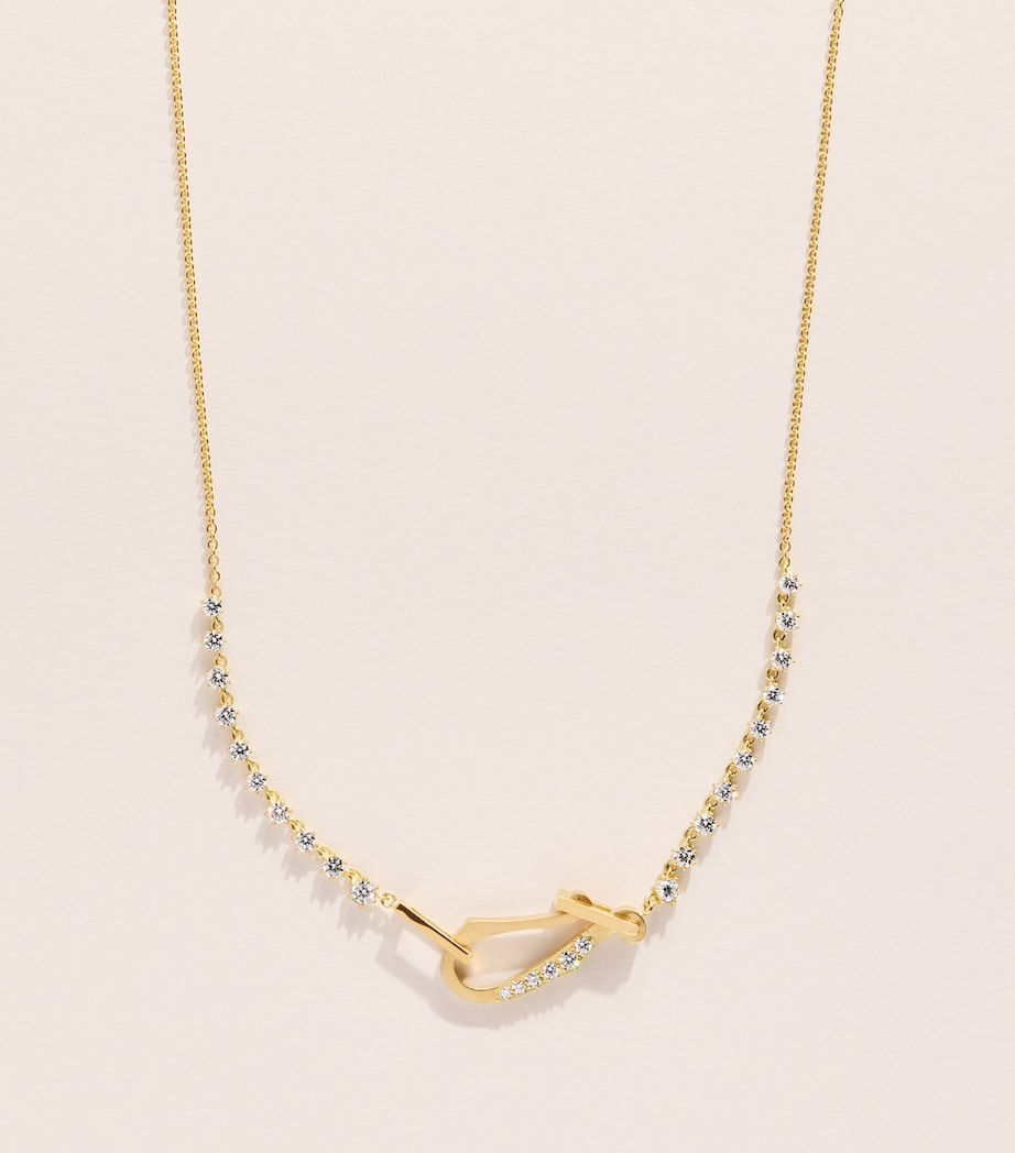 Jade Trau Yellow Gold and Diamond Line Lola Necklace Yellow Gold Image 1