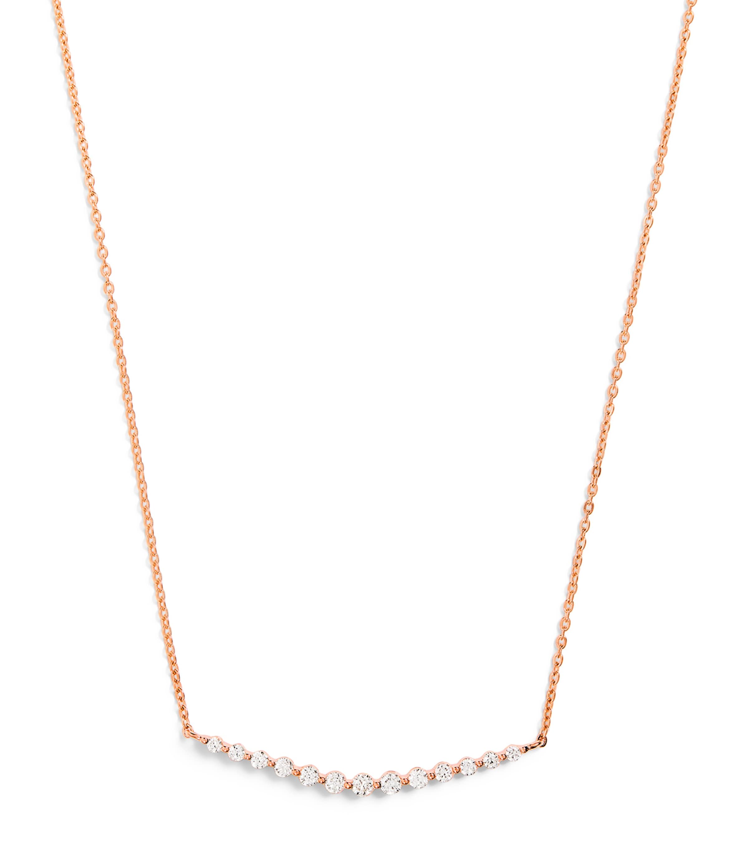 Harrods Rose Gold And Diamond Graduating Pendant Necklace In Gold