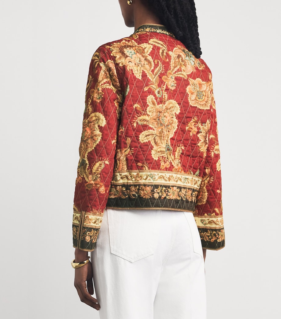 Zimmermann Womens Cotton Printed Aster Bomber Jacket Spli Spliced Image 5