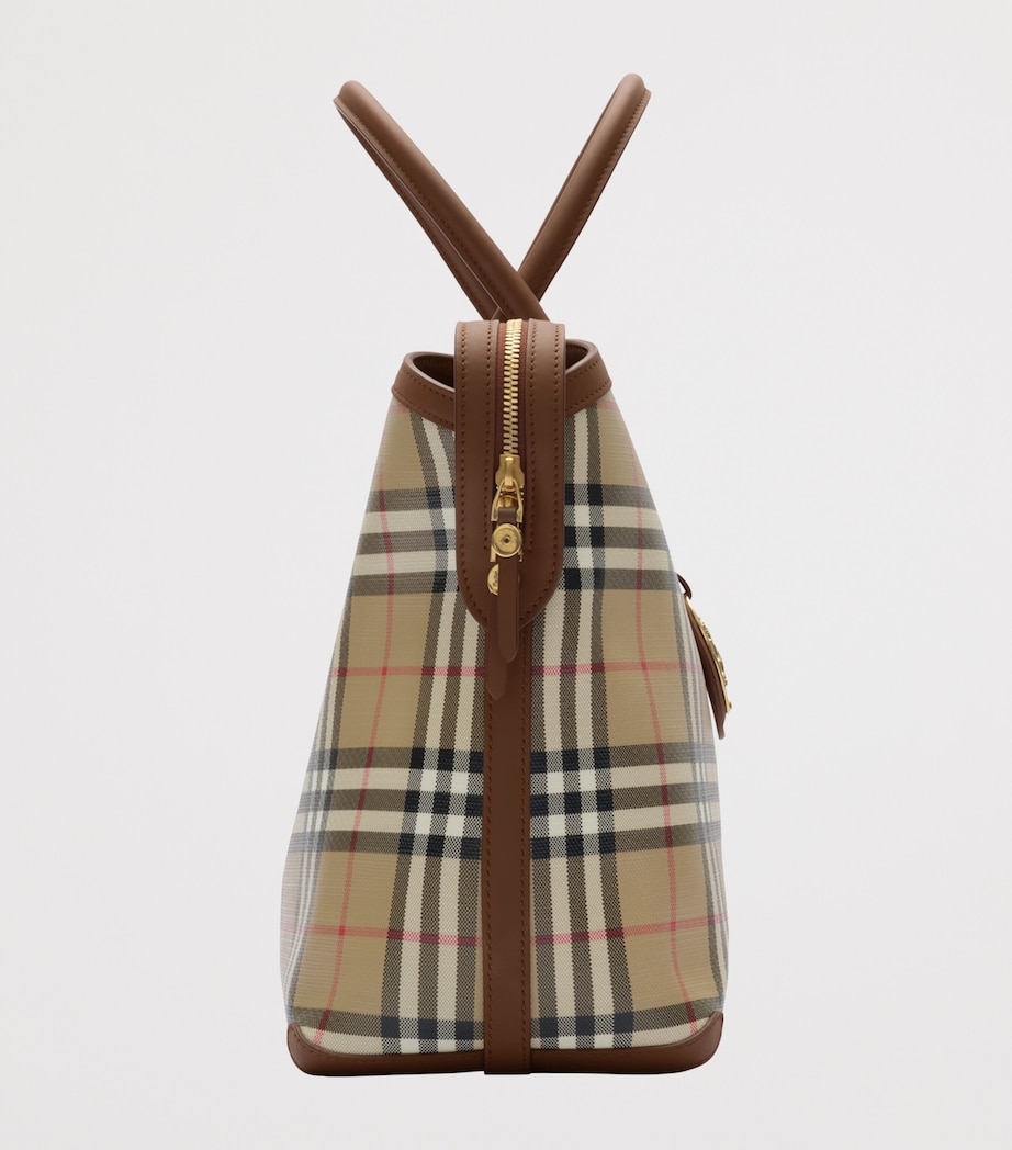 Burberry Womens Medium Check Zipped Tote Bag Archive Beige Image 4